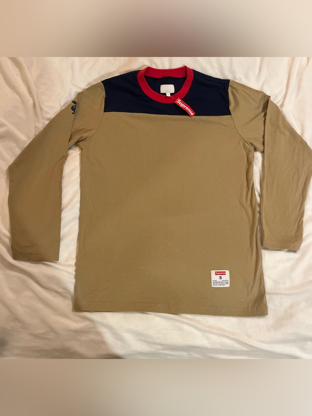 Supreme x Playboy L/S Football Top — Sand — Size S — New with Tags (FW16)